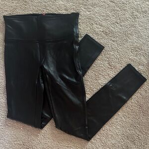 SPANX black faux leather leggings